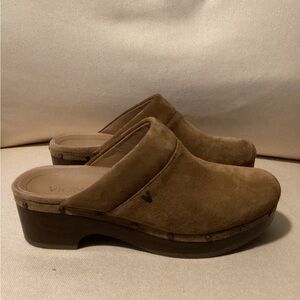 Vionic Mules Brown Kacie Leather Suede Studded Slip On Clog Comfort Shoes